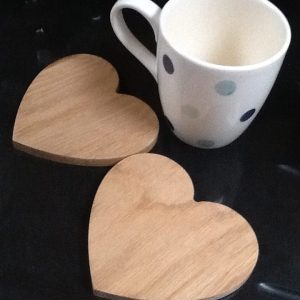 Heart Oak Coasters